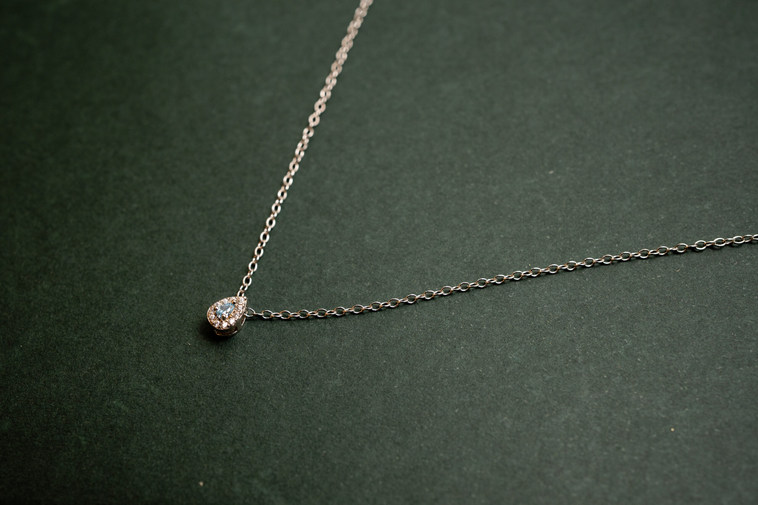 Colar Mini Ponto de Luz Gota Blue